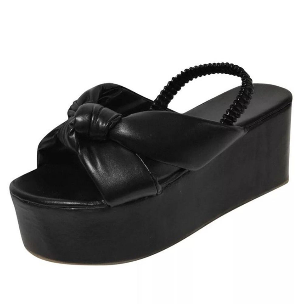 Peep-Toe Elastische Band Casual Sandalen