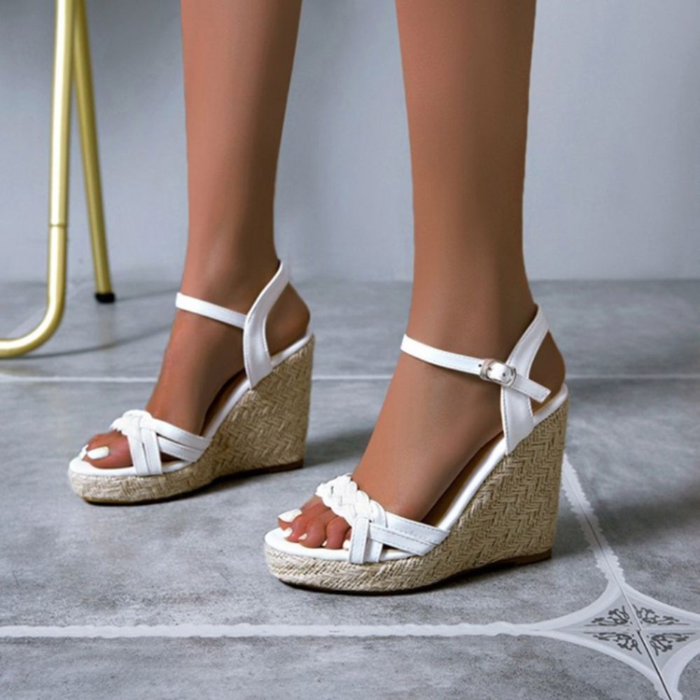 Sandalen Met Sleehak En Open Teen Gesp En Sleehak