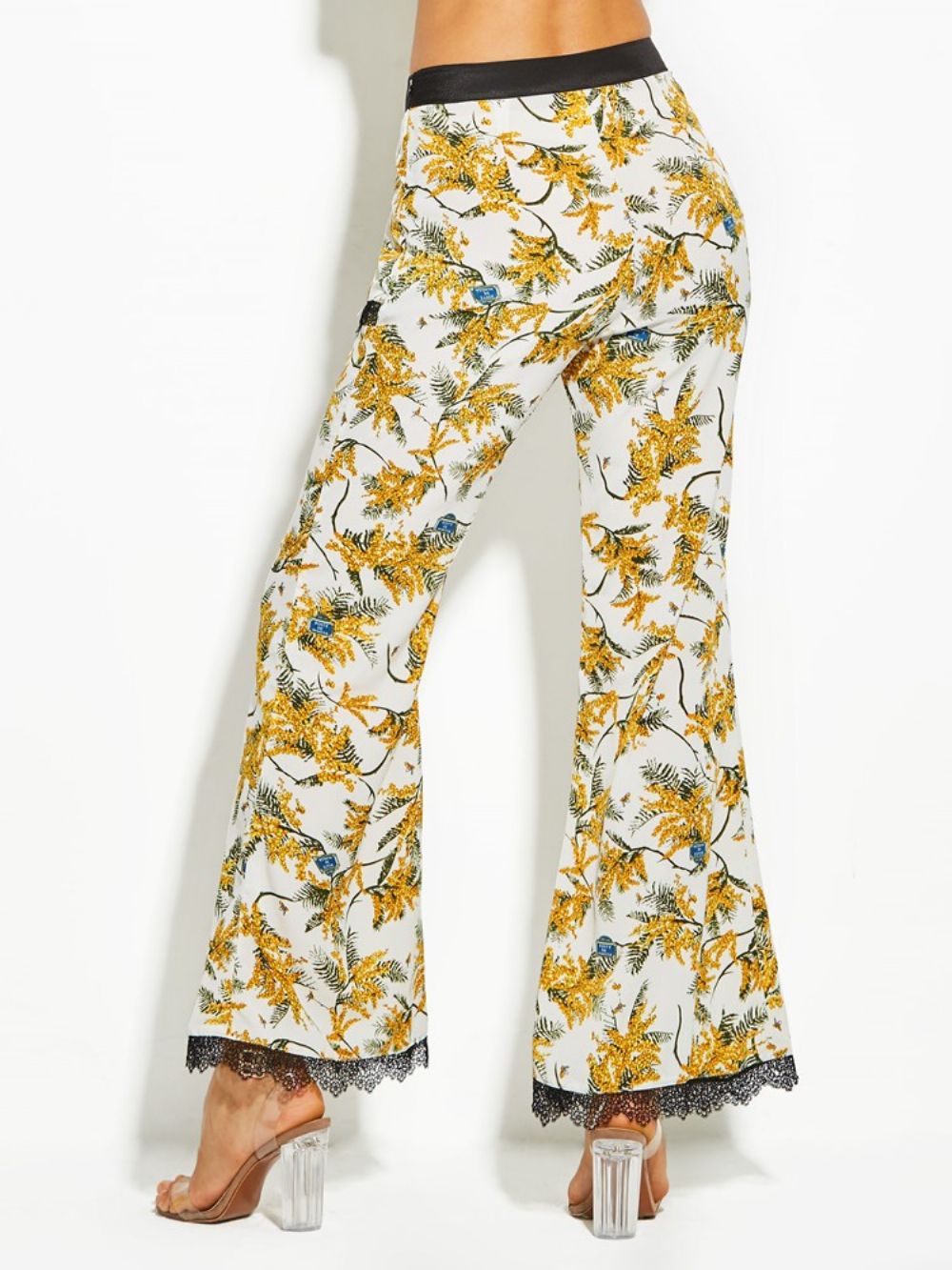 Bellbottoms Dames Over De Hele Lengte Met Bloemenprint