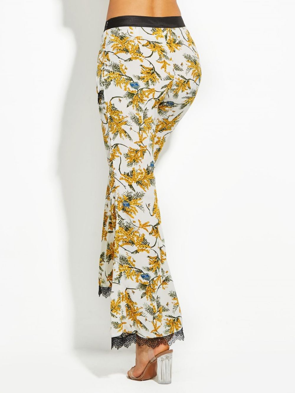 Bellbottoms Dames Over De Hele Lengte Met Bloemenprint