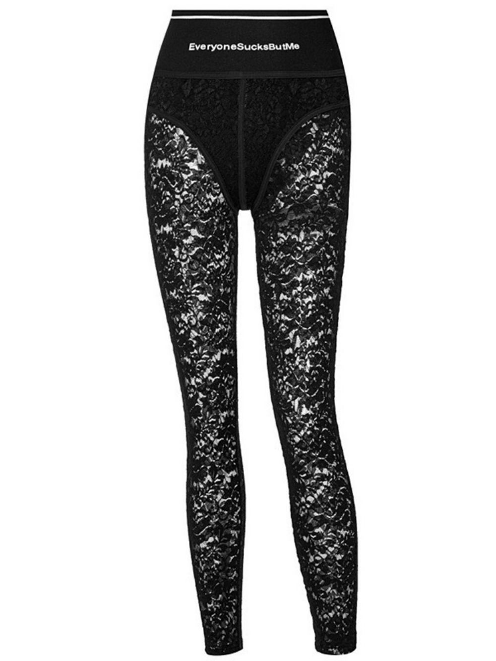 Brief Doorzichtige Skinny Hoge Taille Casual Broek Over De Volledige Lengte