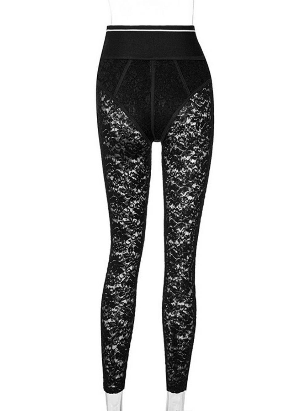 Brief Doorzichtige Skinny Hoge Taille Casual Broek Over De Volledige Lengte