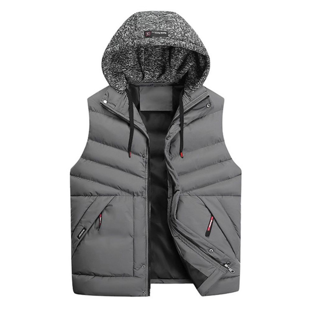 Europees Gilet Met Capuchon En Kleurblok Met Capuchon