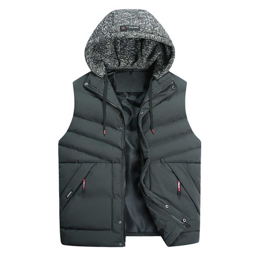 Europees Gilet Met Capuchon En Kleurblok Met Capuchon