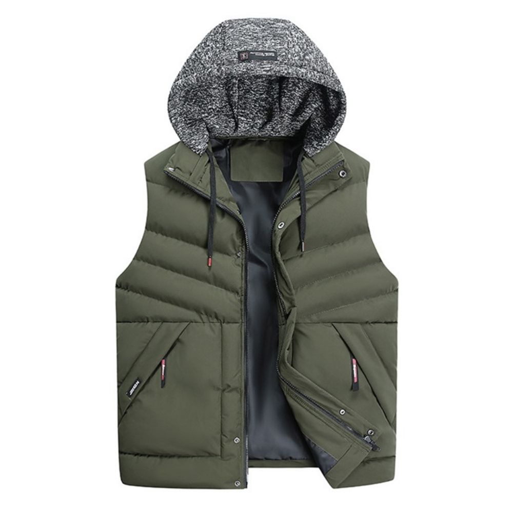 Europees Gilet Met Capuchon En Kleurblok Met Capuchon