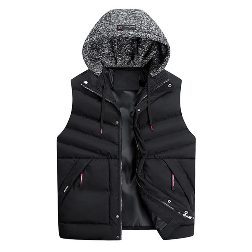 Europees Gilet Met Capuchon En Kleurblok Met Capuchon