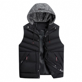 Europees Gilet Met Capuchon En Kleurblok Met Capuchon