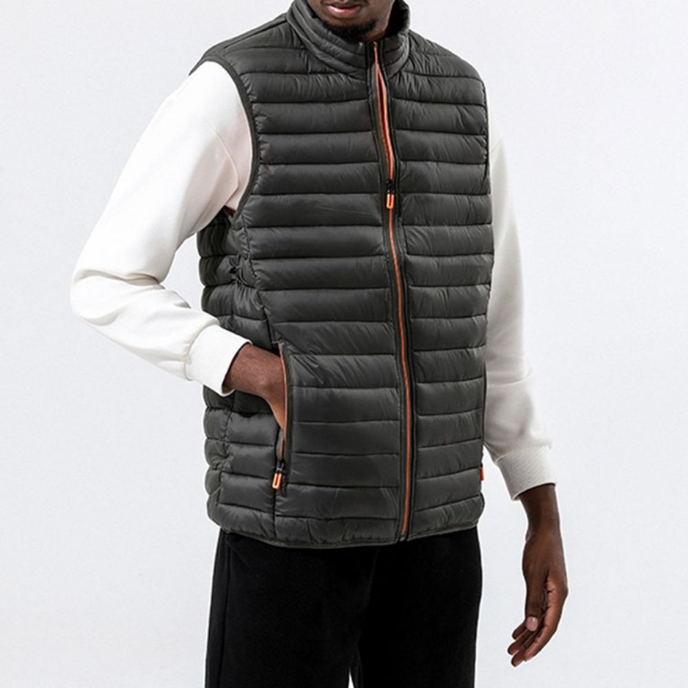 Zak Effen Opstaande Kraag Rits Casual Vest