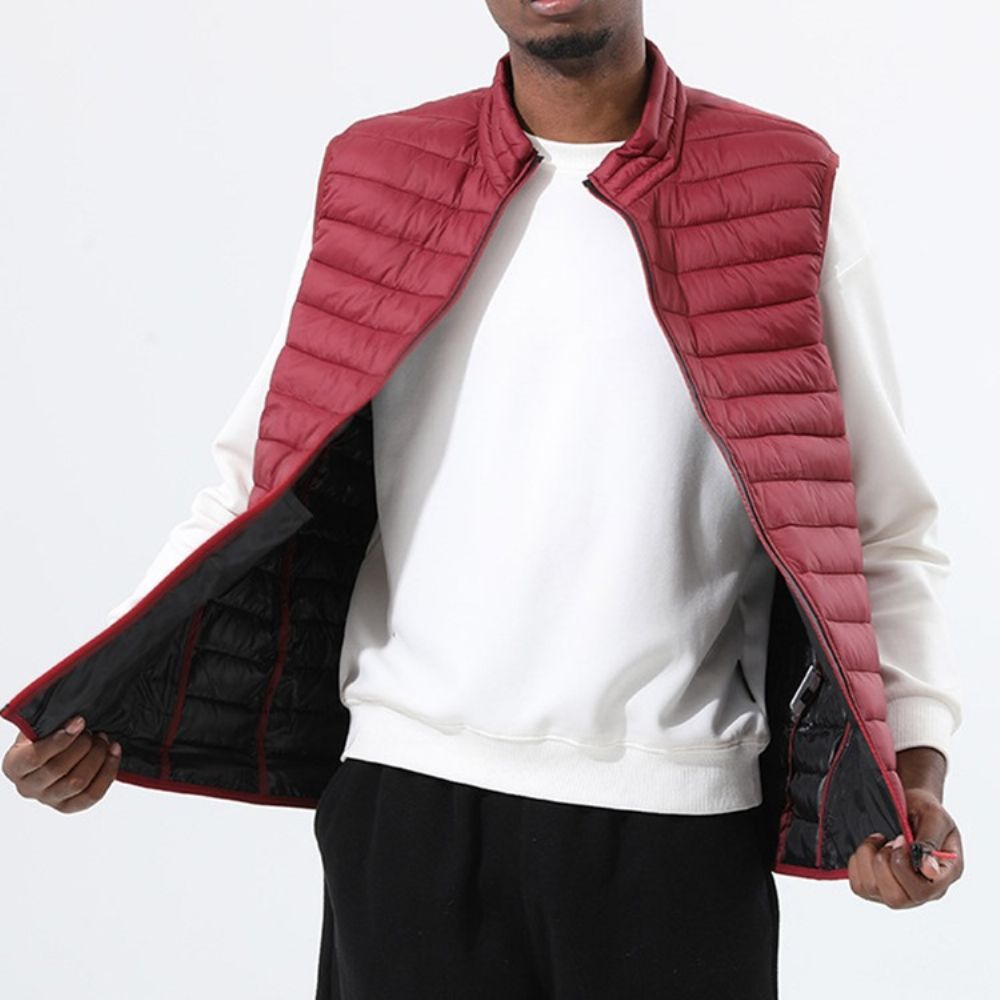 Zak Effen Opstaande Kraag Rits Casual Vest