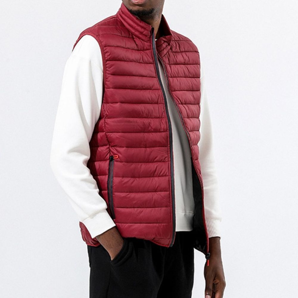 Zak Effen Opstaande Kraag Rits Casual Vest