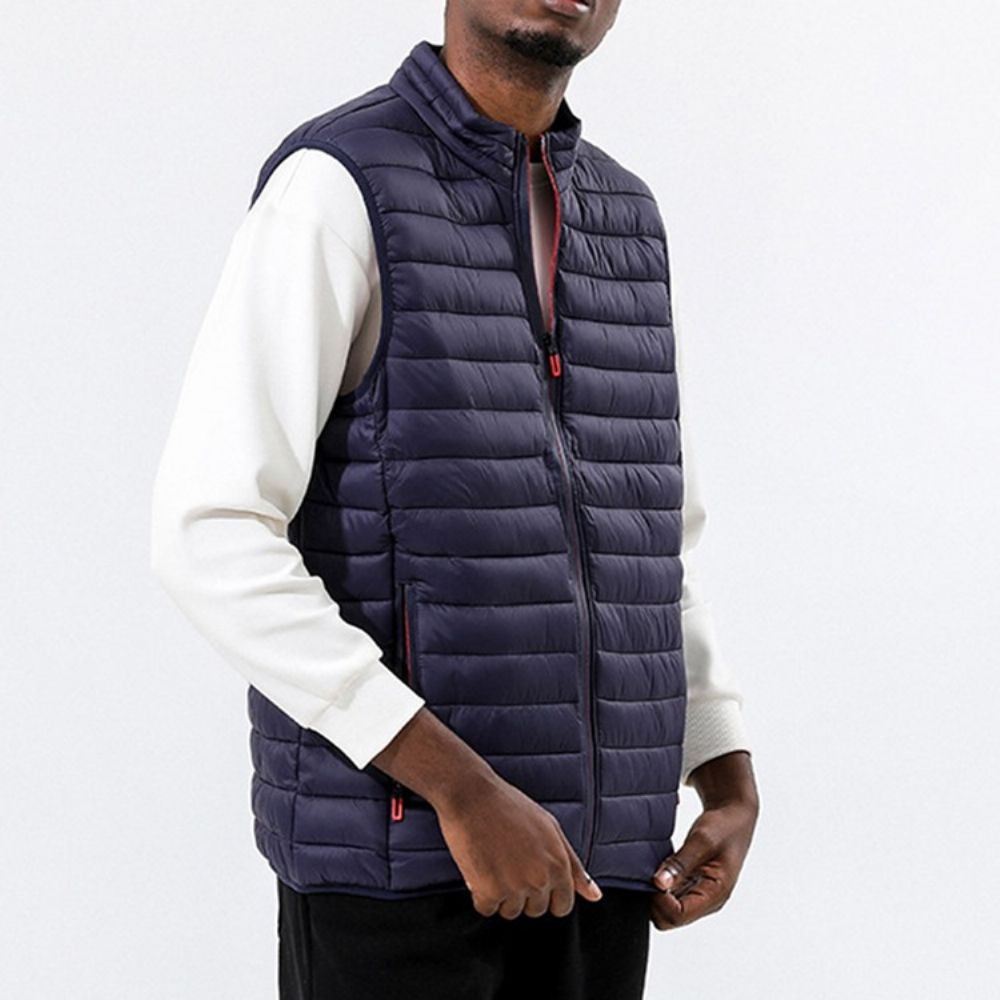 Zak Effen Opstaande Kraag Rits Casual Vest