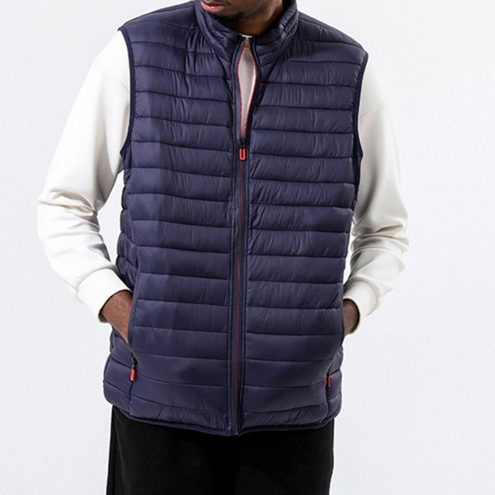 Zak Effen Opstaande Kraag Rits Casual Vest