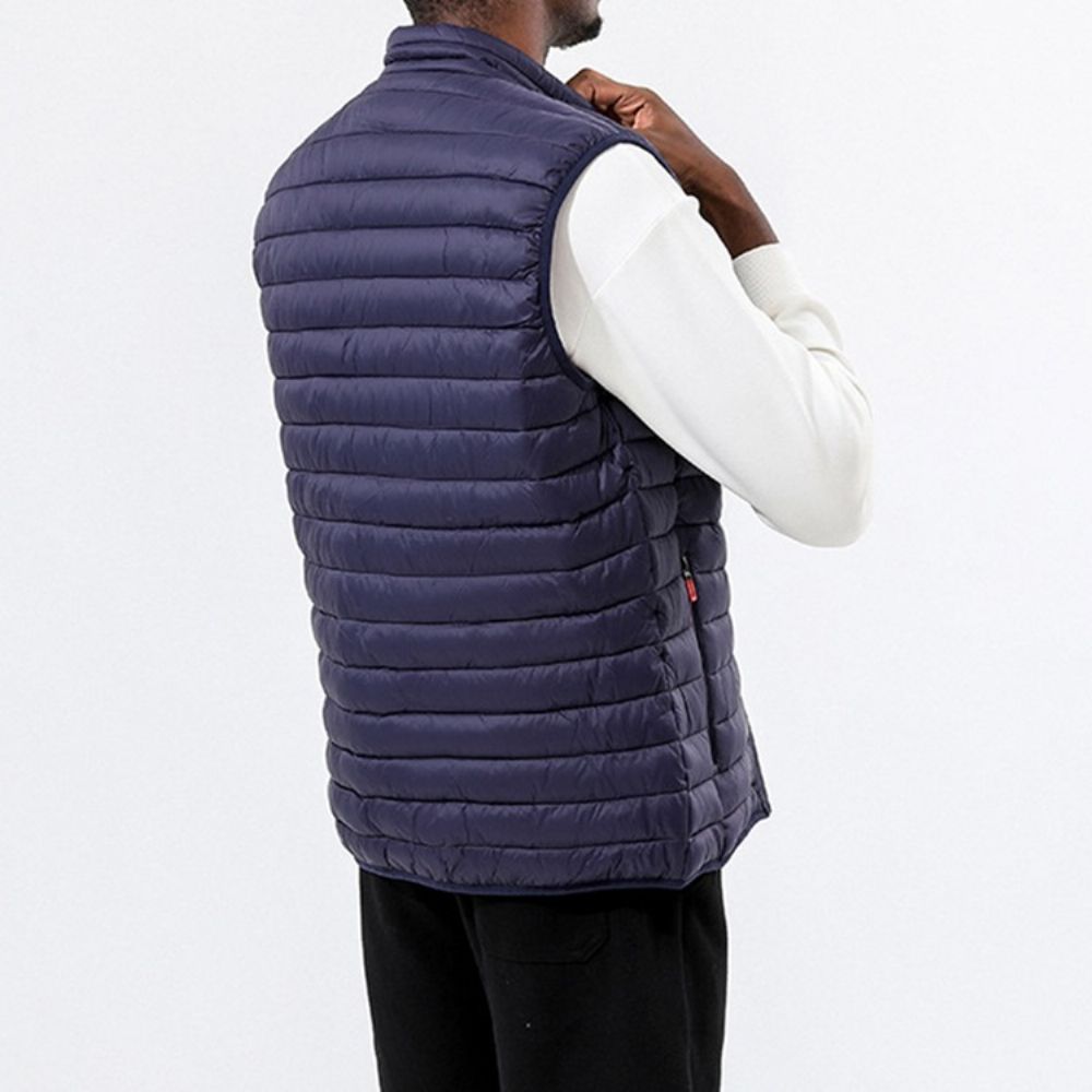 Zak Effen Opstaande Kraag Rits Casual Vest