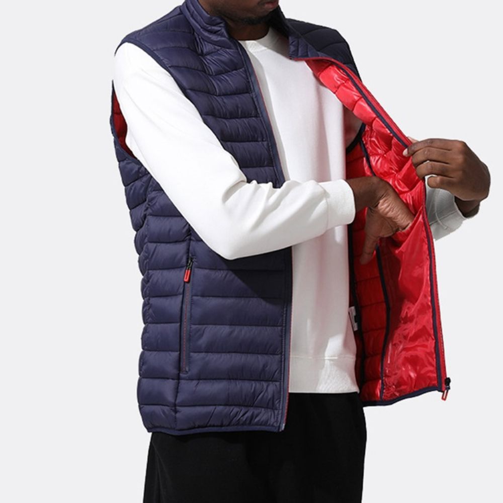 Zak Effen Opstaande Kraag Rits Casual Vest