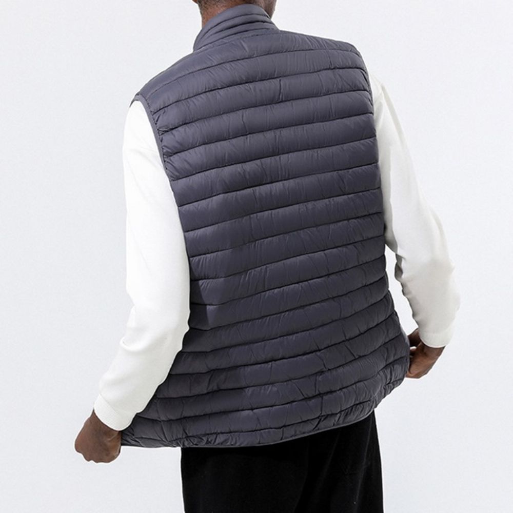 Zak Effen Opstaande Kraag Rits Casual Vest