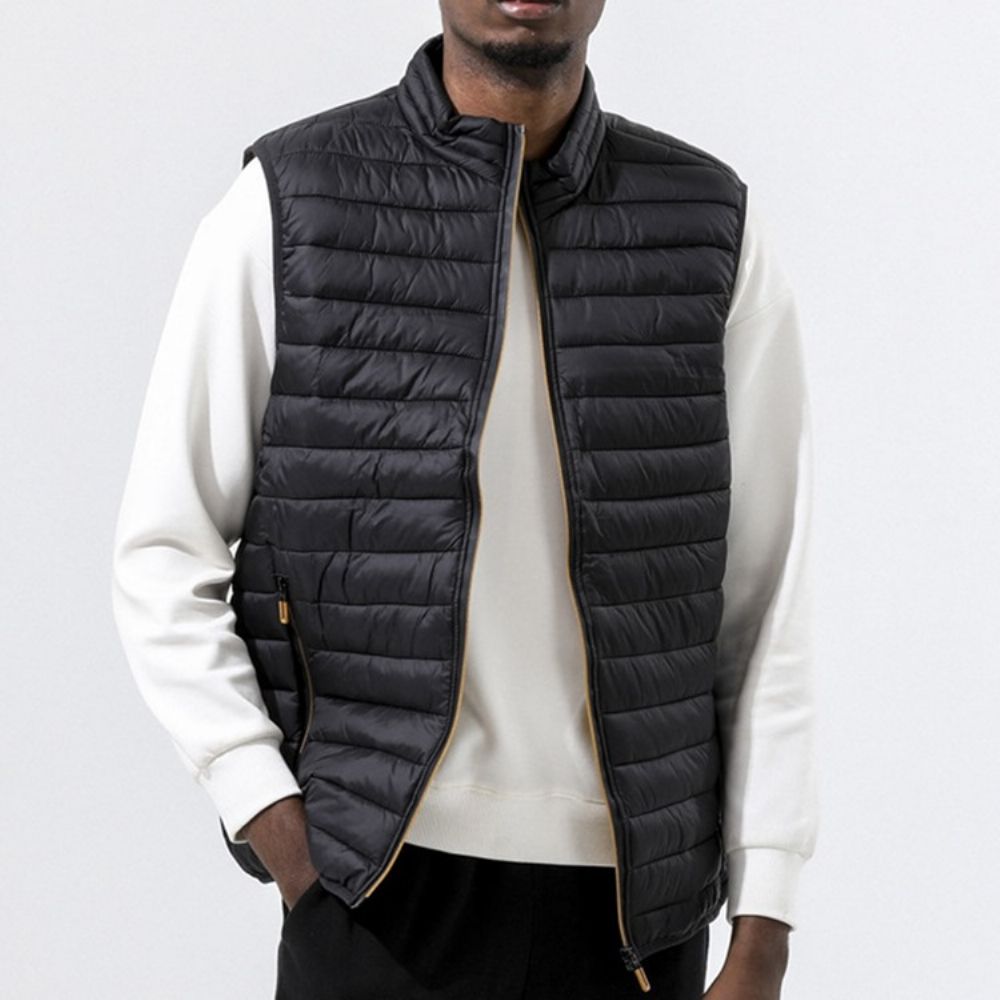 Zak Effen Opstaande Kraag Rits Casual Vest