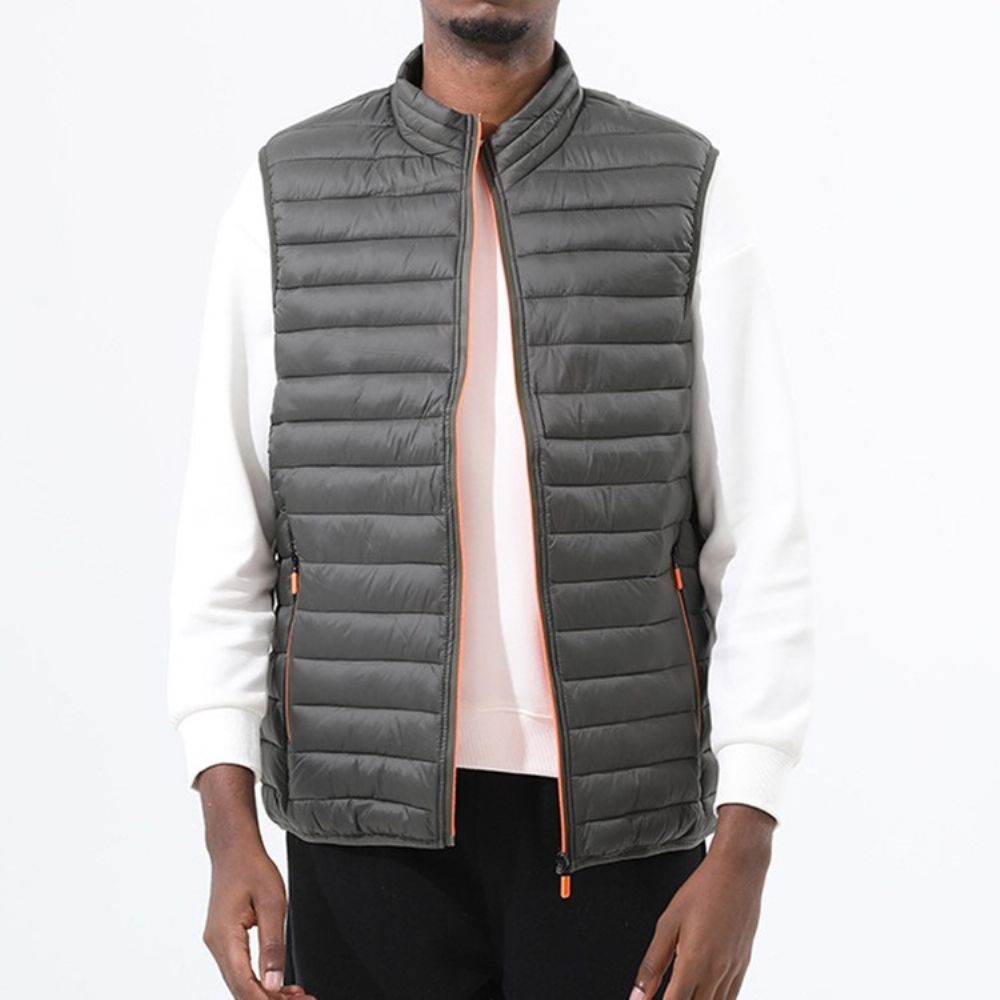 Zak Effen Opstaande Kraag Rits Casual Vest