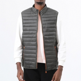 Zak Effen Opstaande Kraag Rits Casual Vest