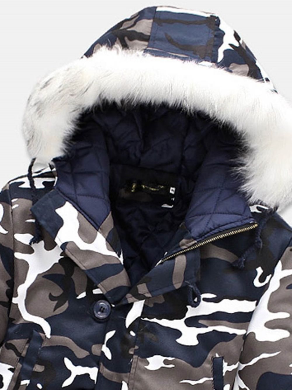 Zip Camouflage Dikkere Warme Winterjas Heren