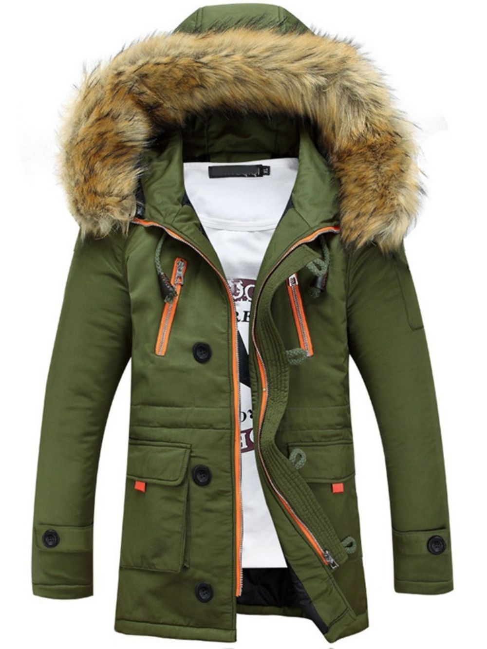 Zip Camouflage Dikkere Warme Winterjas Heren