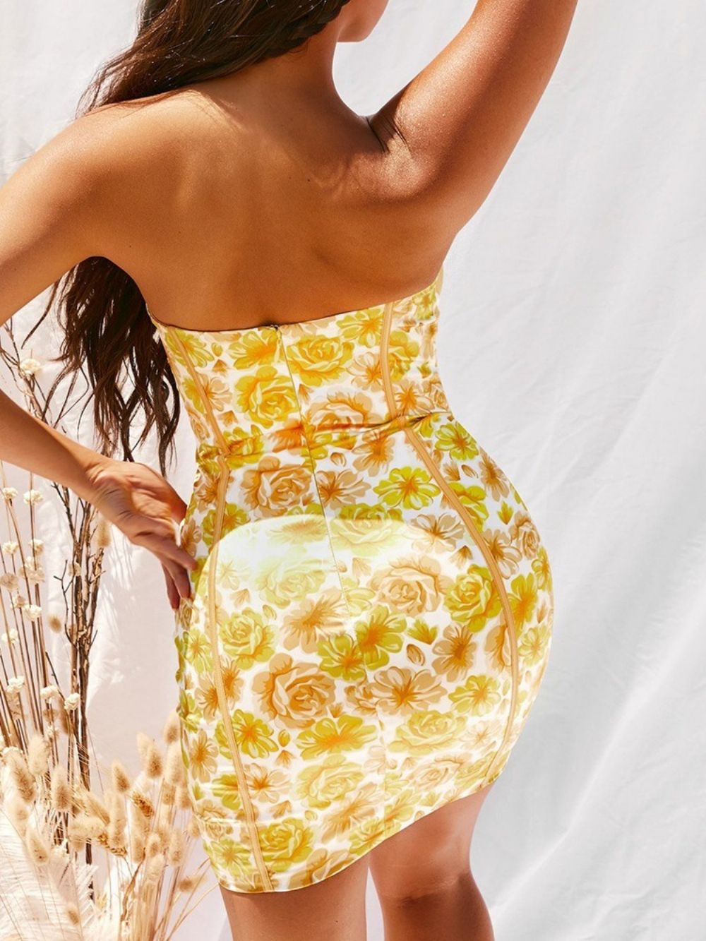 Mouwloze Bodycon-Jurk Tot Boven De Knie Met Print