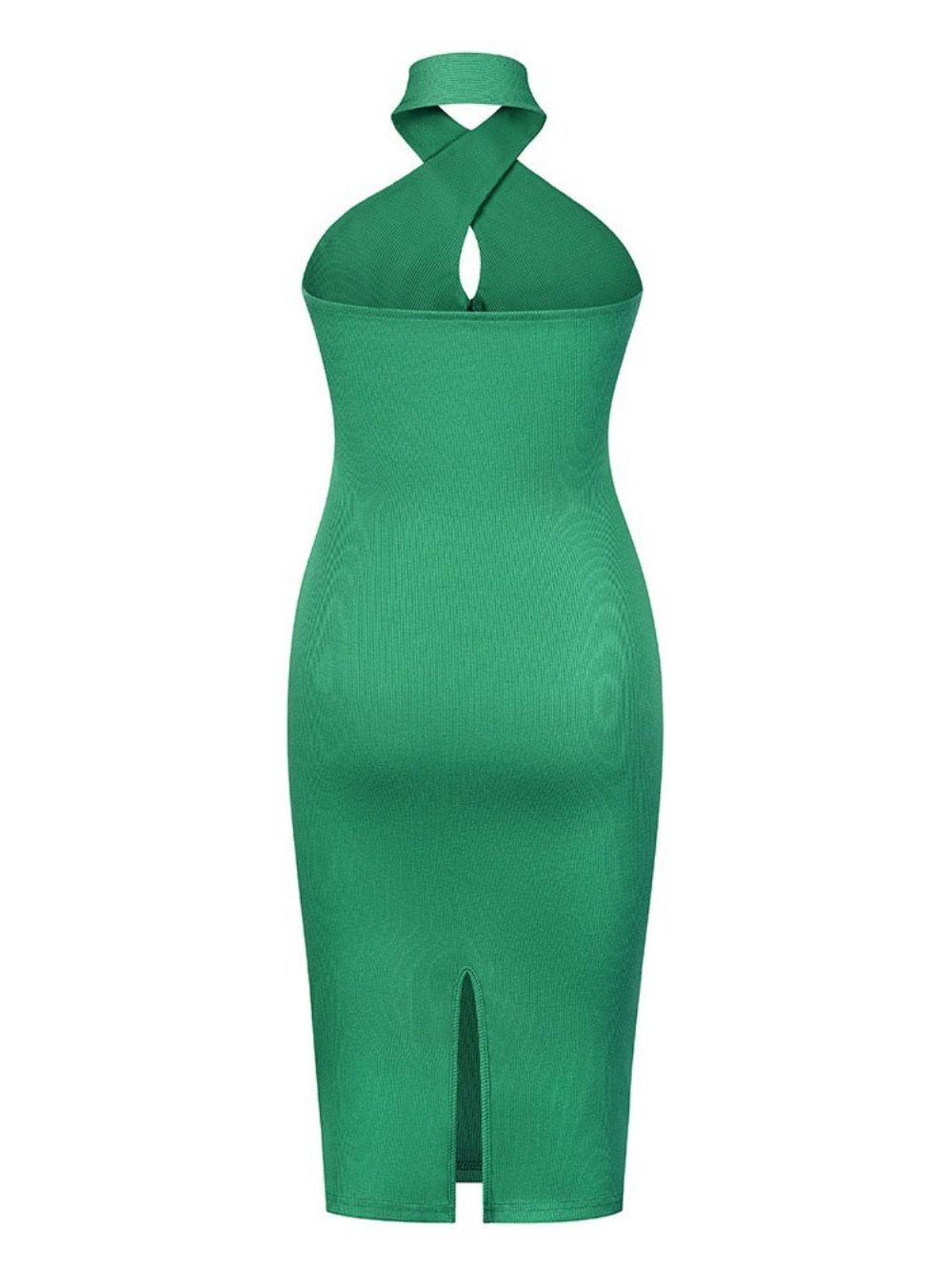 Mouwloze Rugloze Effen Zomerbodycon-Jurk Tot Halverwege De Kuit