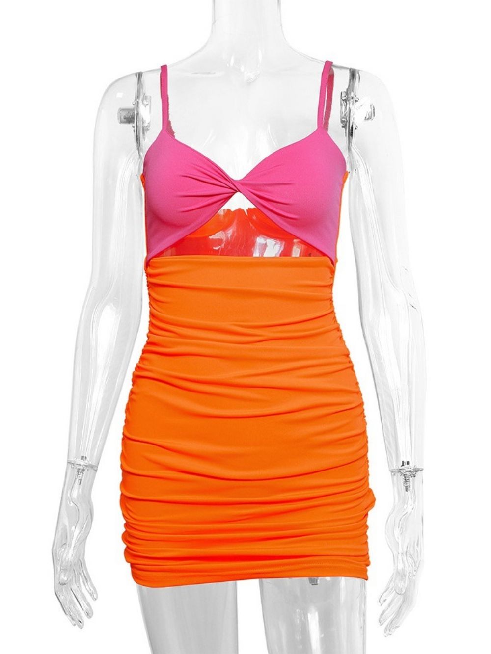 V-Hals Boven De Knie Mouwloze Sexy Bodycon-Jurk