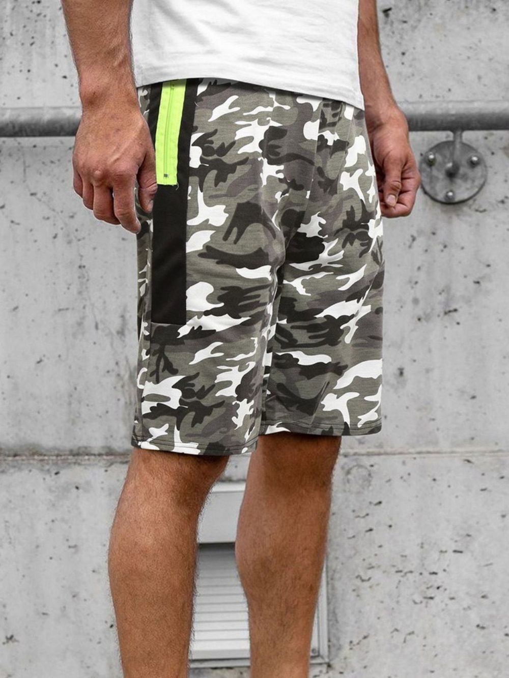 Camouflage Strandshort Met Rechte Zak Heren