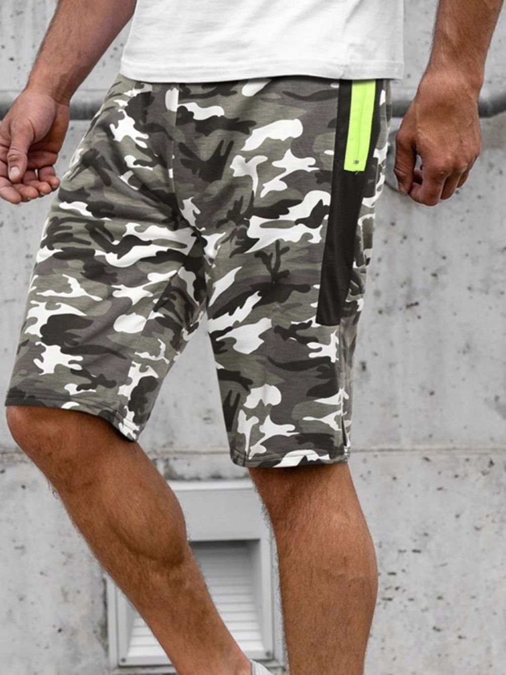 Camouflage Strandshort Met Rechte Zak Heren