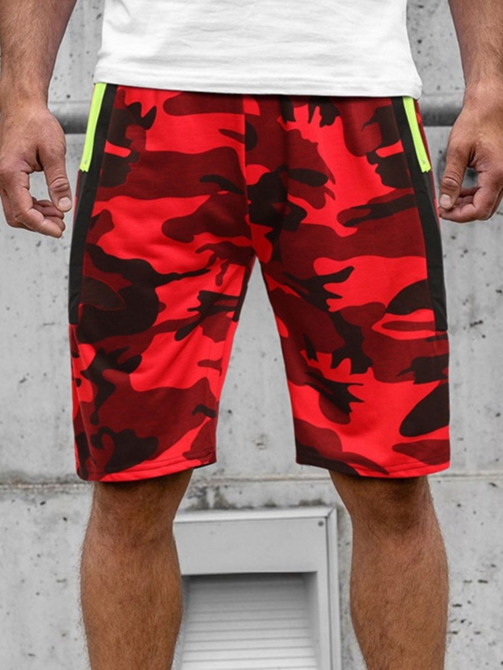 Camouflage Strandshort Met Rechte Zak Heren