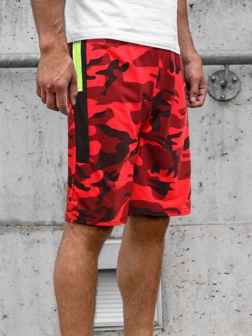 Camouflage Strandshort Met Rechte Zak Heren