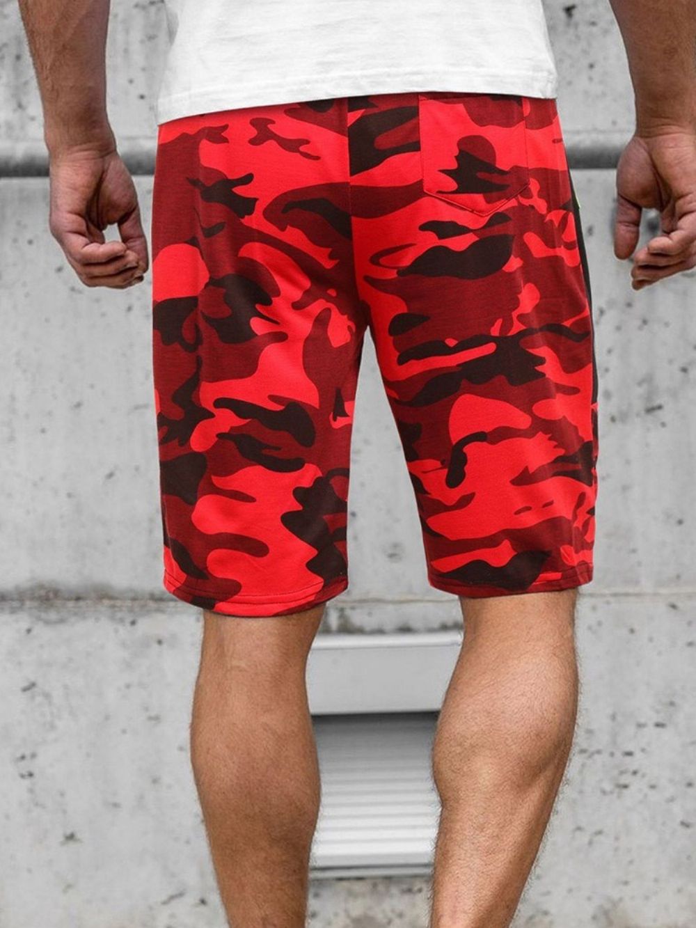 Camouflage Strandshort Met Rechte Zak Heren