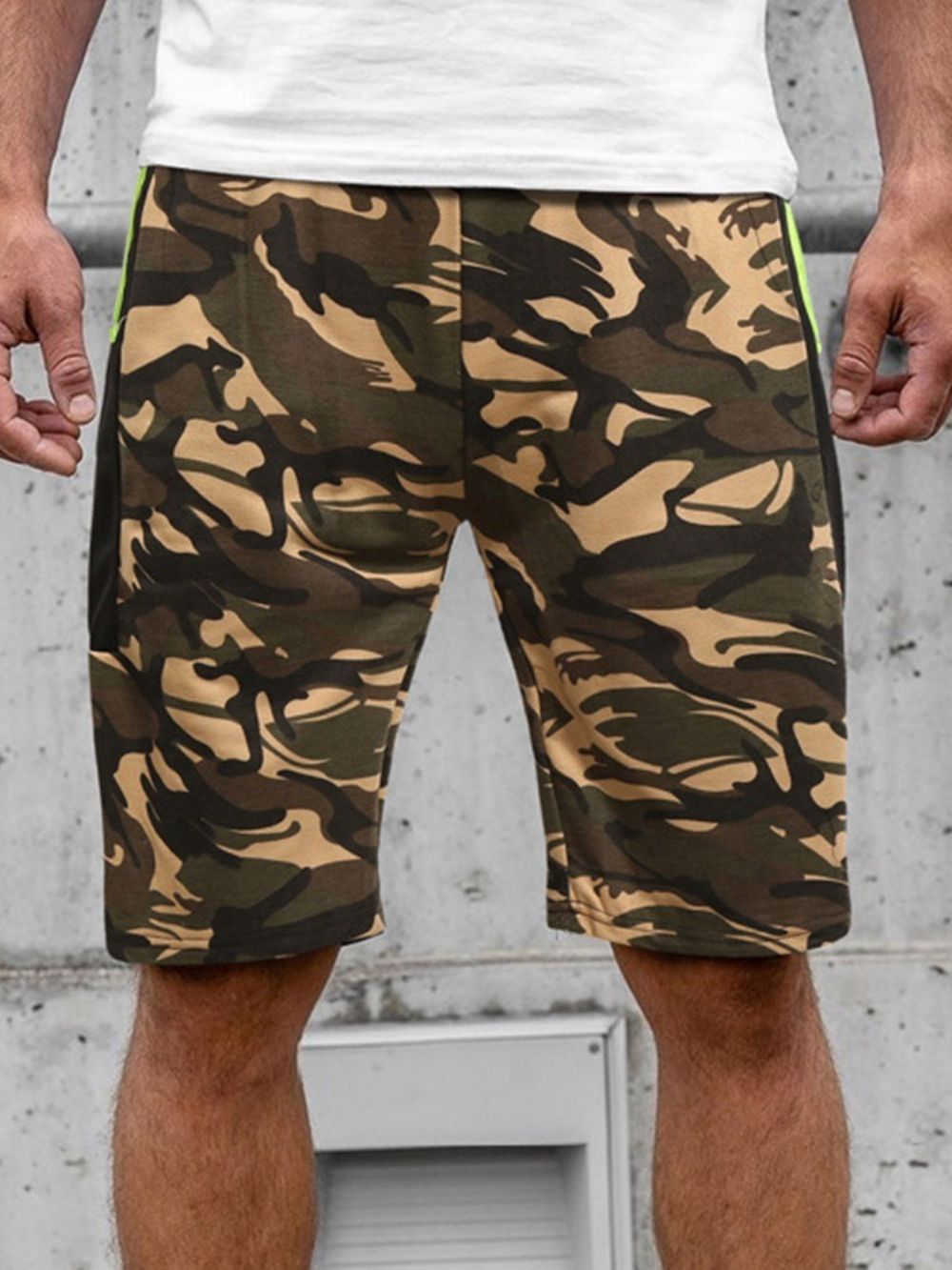 Camouflage Strandshort Met Rechte Zak Heren