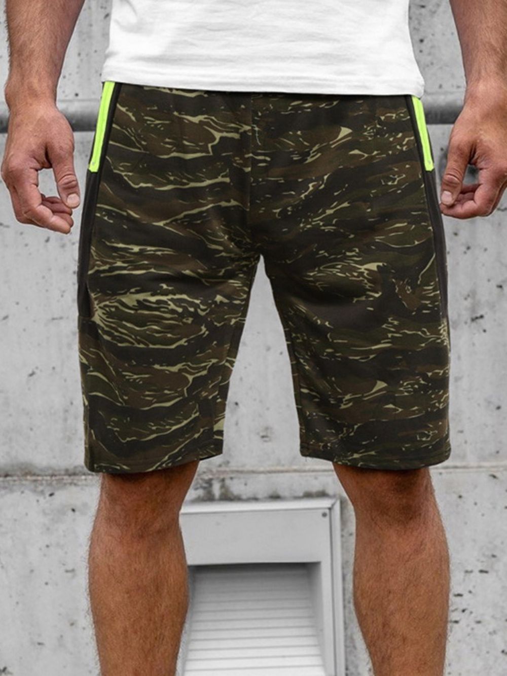 Camouflage Strandshort Met Rechte Zak Heren