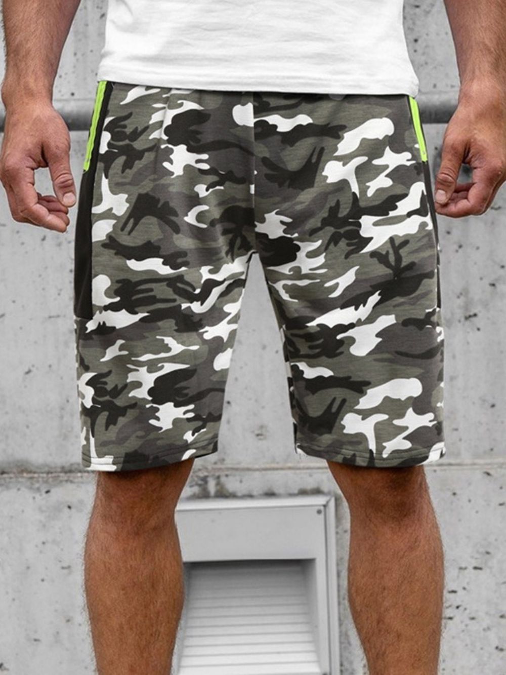 Camouflage Strandshort Met Rechte Zak Heren