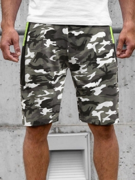 Camouflage Strandshort Met Rechte Zak Heren