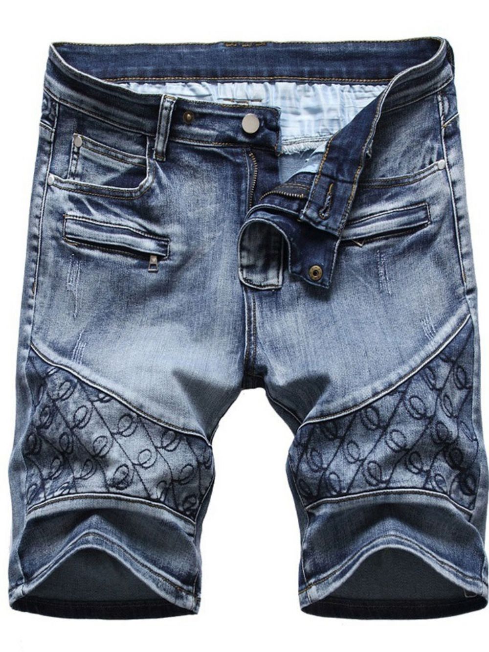 Casual Denim Shorts Heren Met Rechte Zak