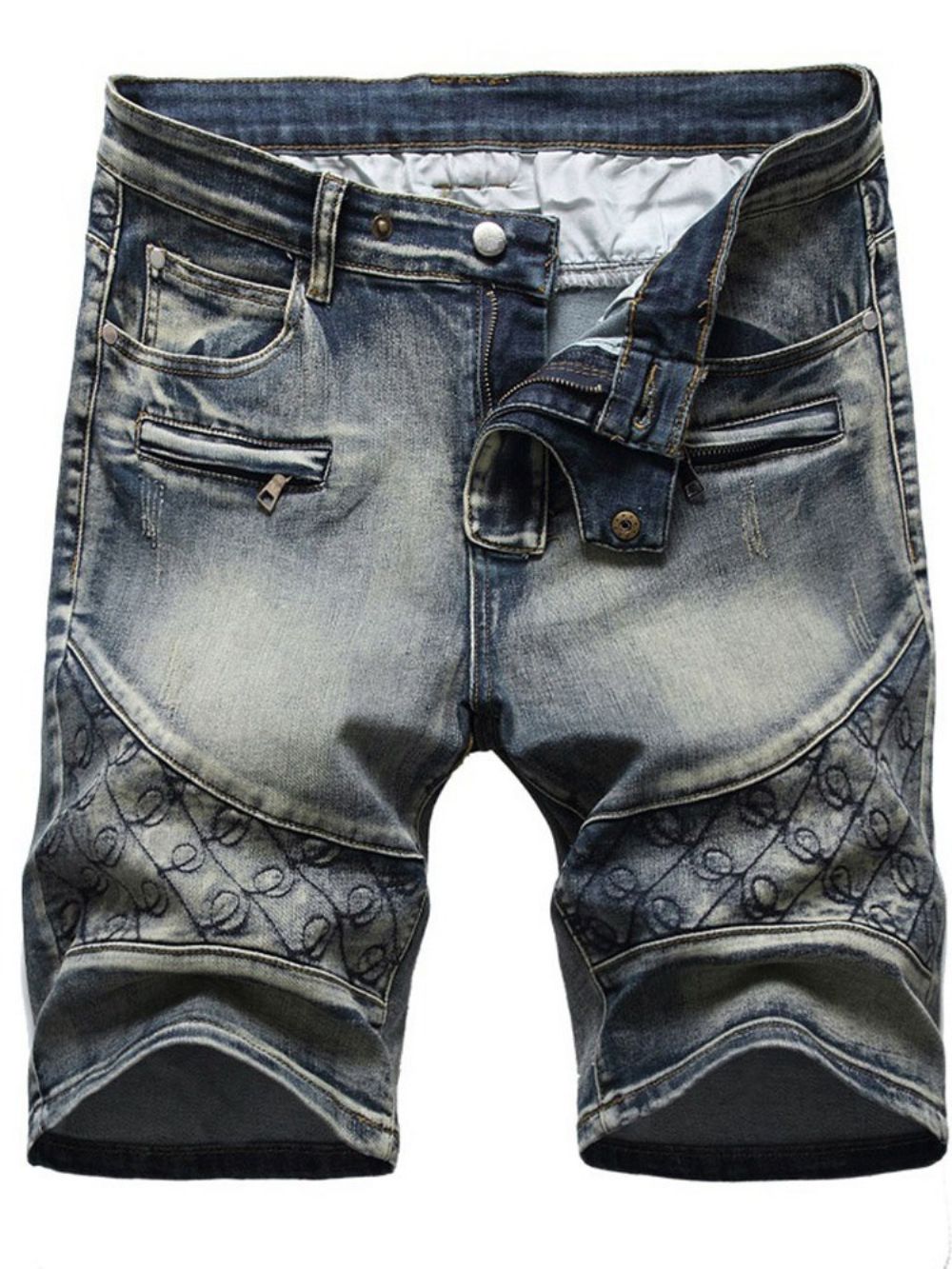 Casual Denim Shorts Heren Met Rechte Zak