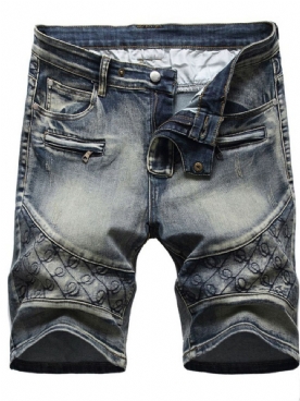 Casual Denim Shorts Heren Met Rechte Zak