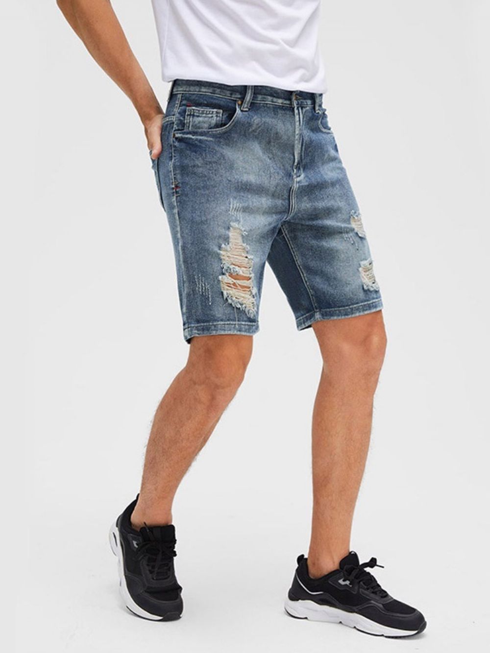 Casual Herenjeans Met Rechte Effen Zak