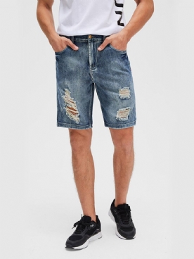 Casual Herenjeans Met Rechte Effen Zak