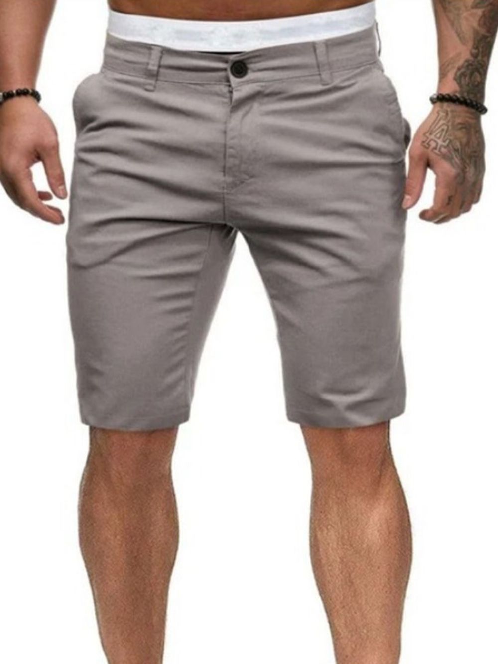 Casual Herenshort Met Rechte Effen Rits