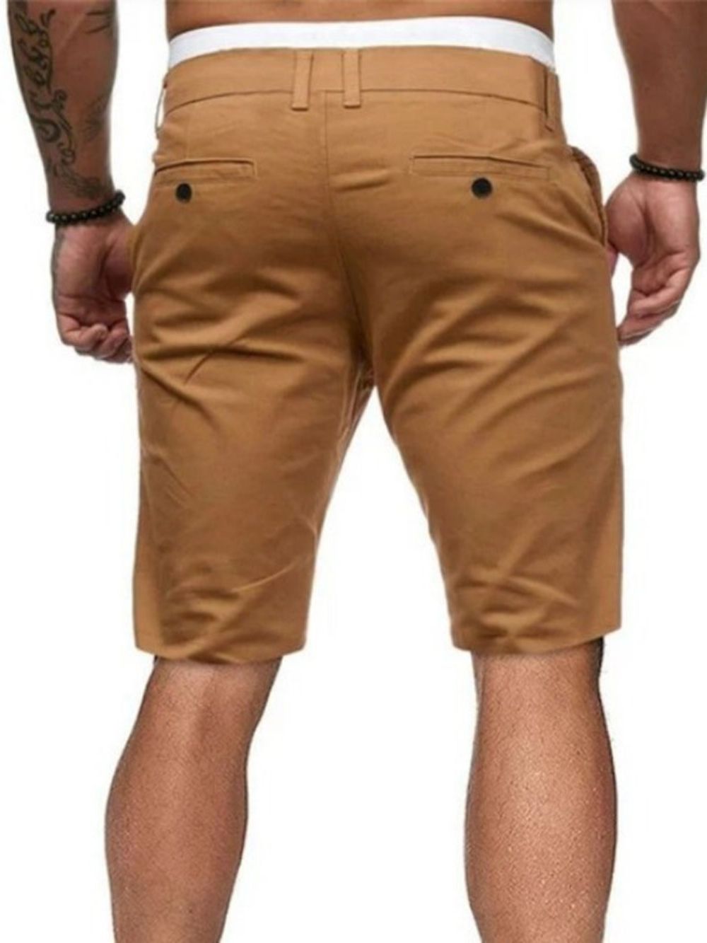 Casual Herenshort Met Rechte Effen Rits