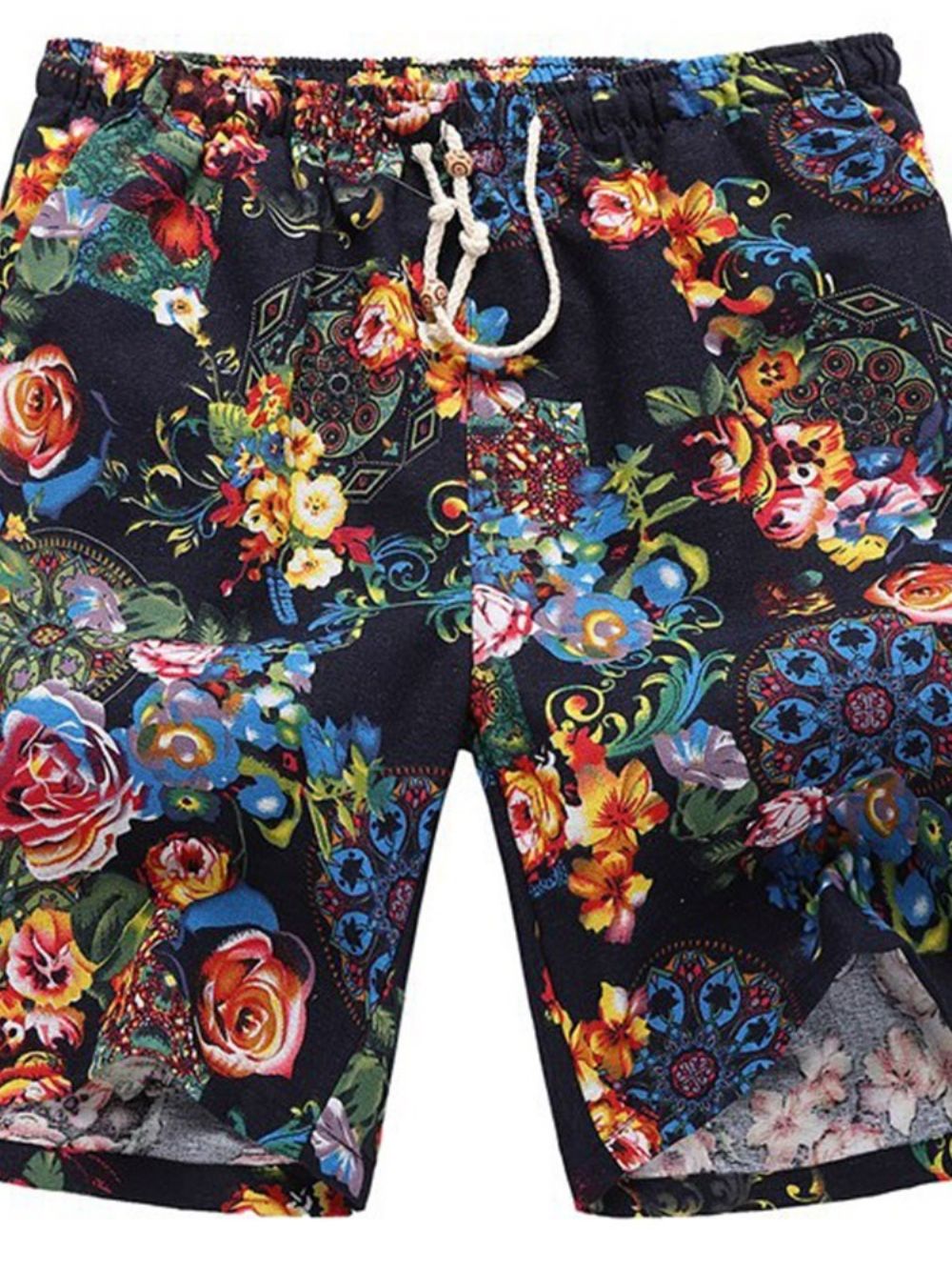 Casual Herenshort Met Rechte Print En Kleurblokken