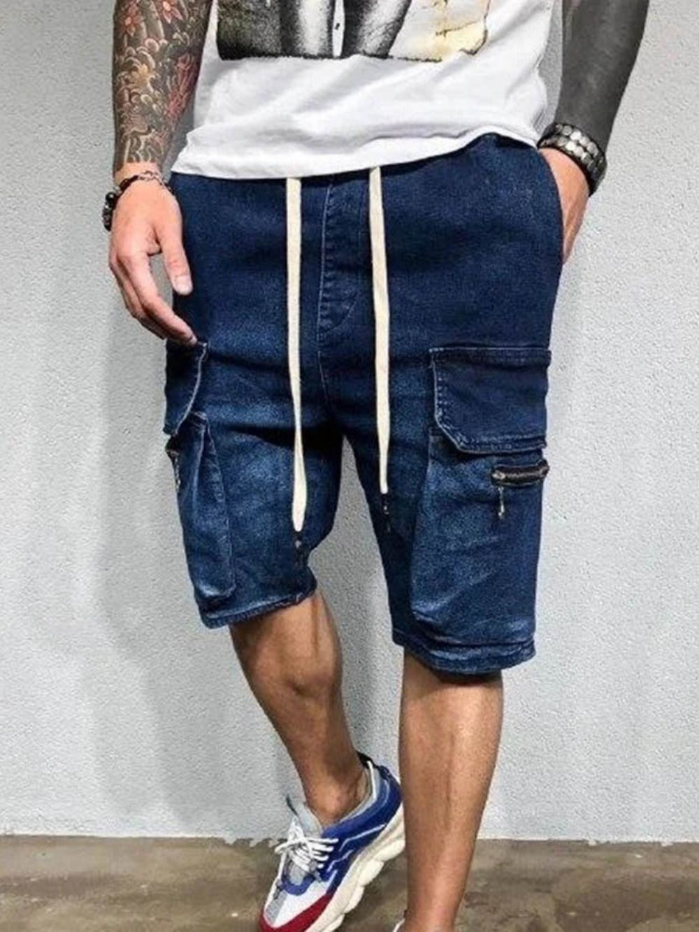 Casual Herenshort Met Rechte Zak En Veters