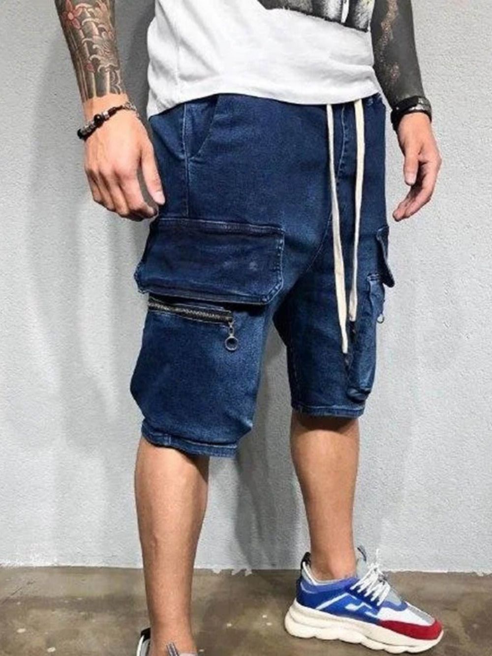 Casual Herenshort Met Rechte Zak En Veters