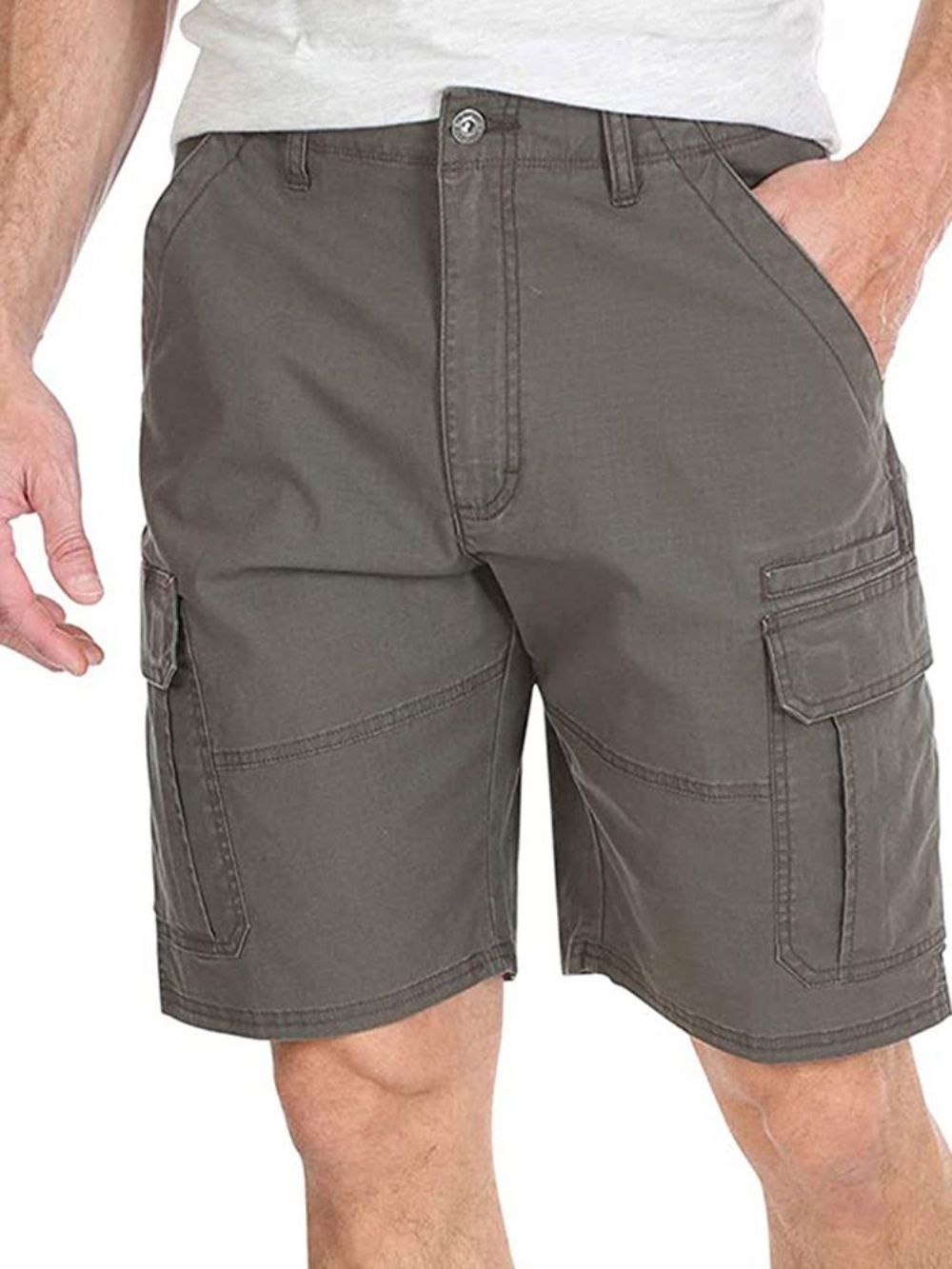 Casual Herenshorts Met Effen Rechte Zak