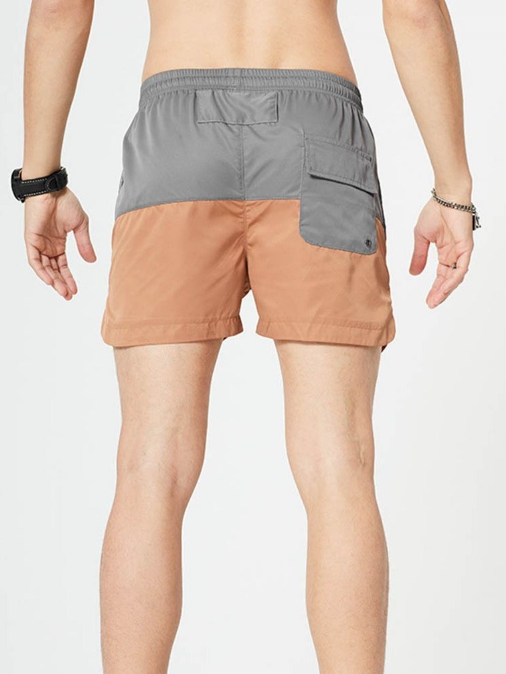 Casual Herenshorts Met Kleurblokken En Rechte Veters