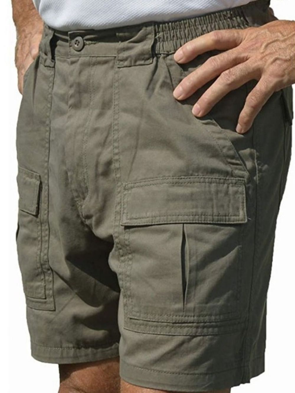 Casual Herenshorts Met Rechte Zak En Effen Rits