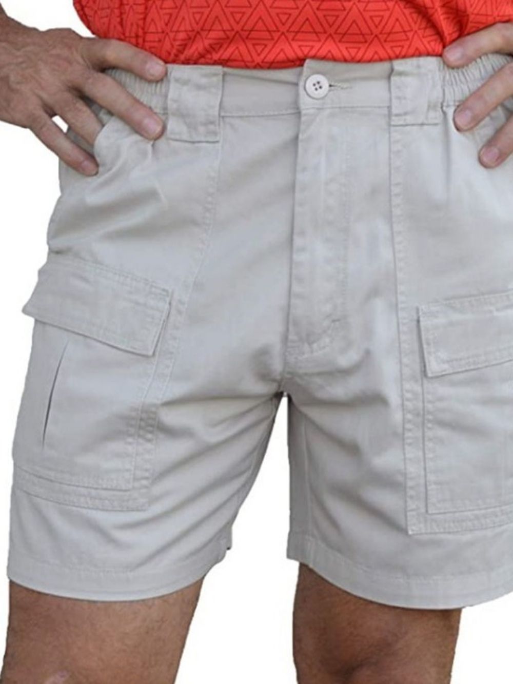 Casual Herenshorts Met Rechte Zak En Effen Rits